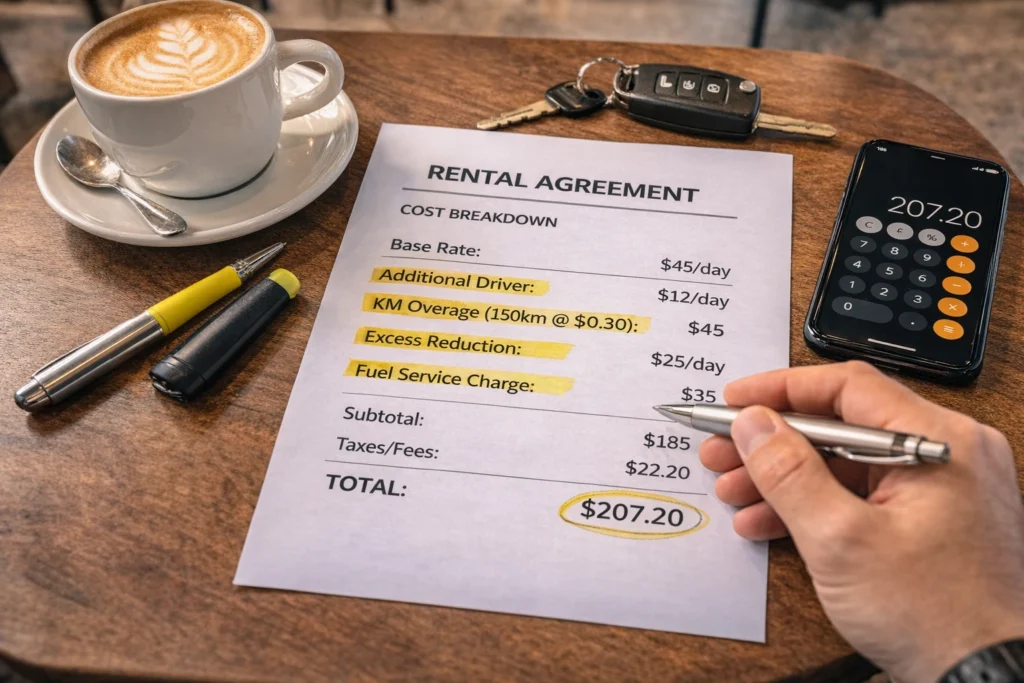 Extra Costs When Hiring a Car in Townsville