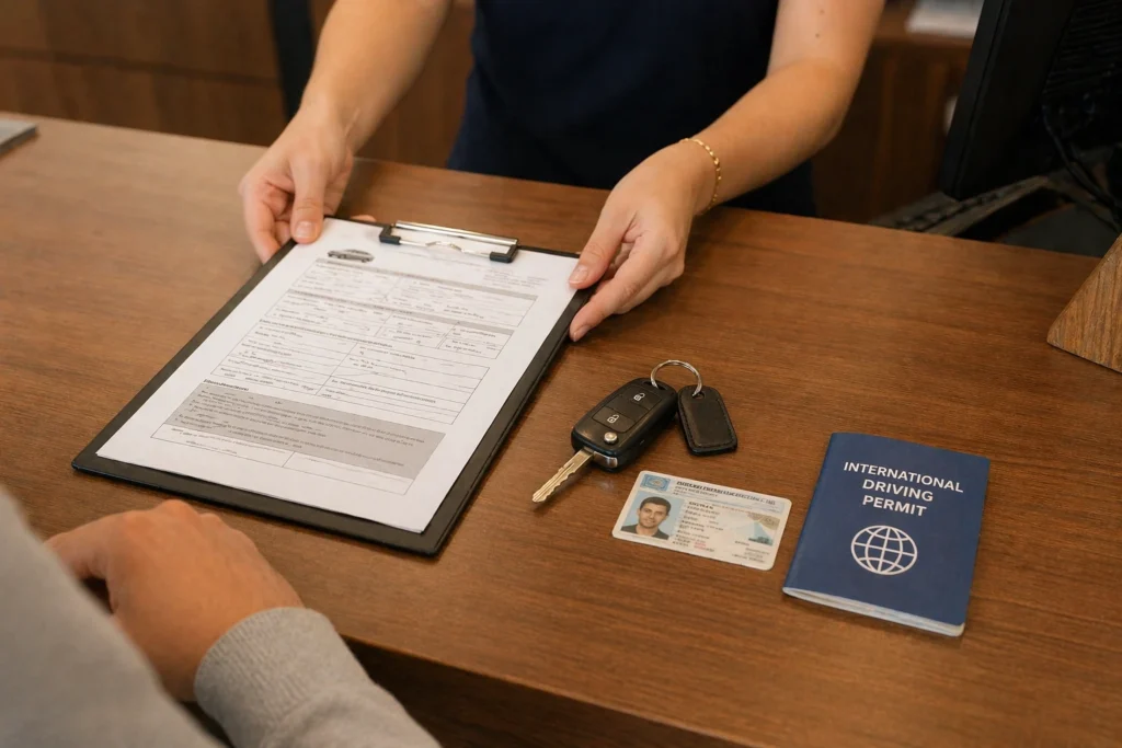 Rental Counter Process: Forms, Checks, and Key Collection