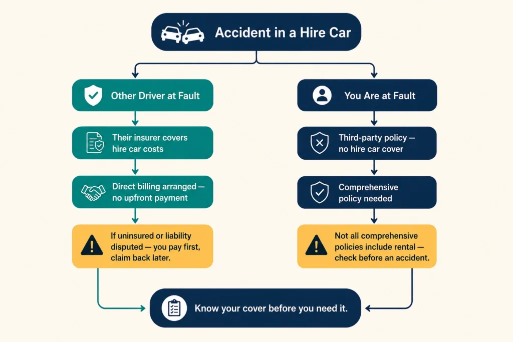 At-Fault vs. Not at Fault: Who Pays the Hire Car Bill