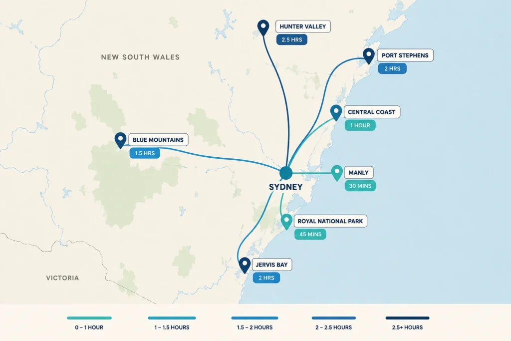 Sydney Day Trips at a Glance