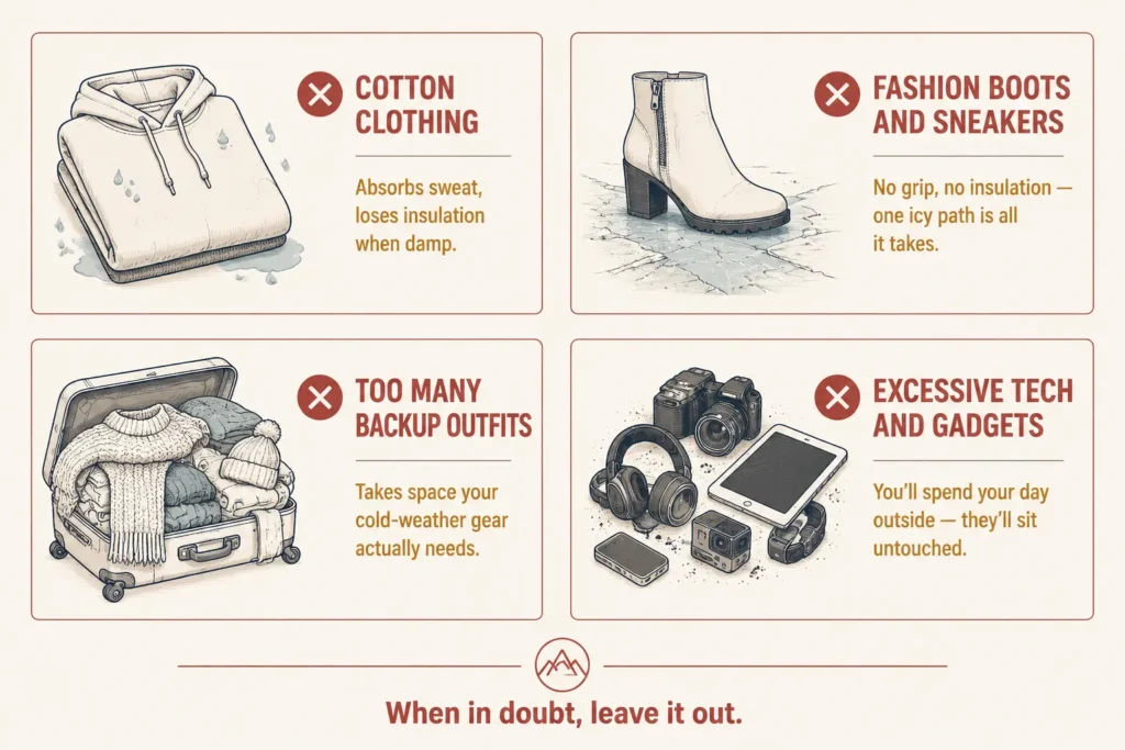 What Not to Bring on a Snow Trip