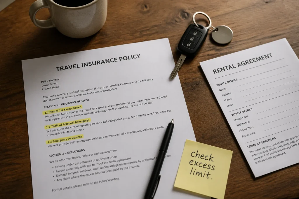 What Car Hire Cover Travel Insurance Usually Includes