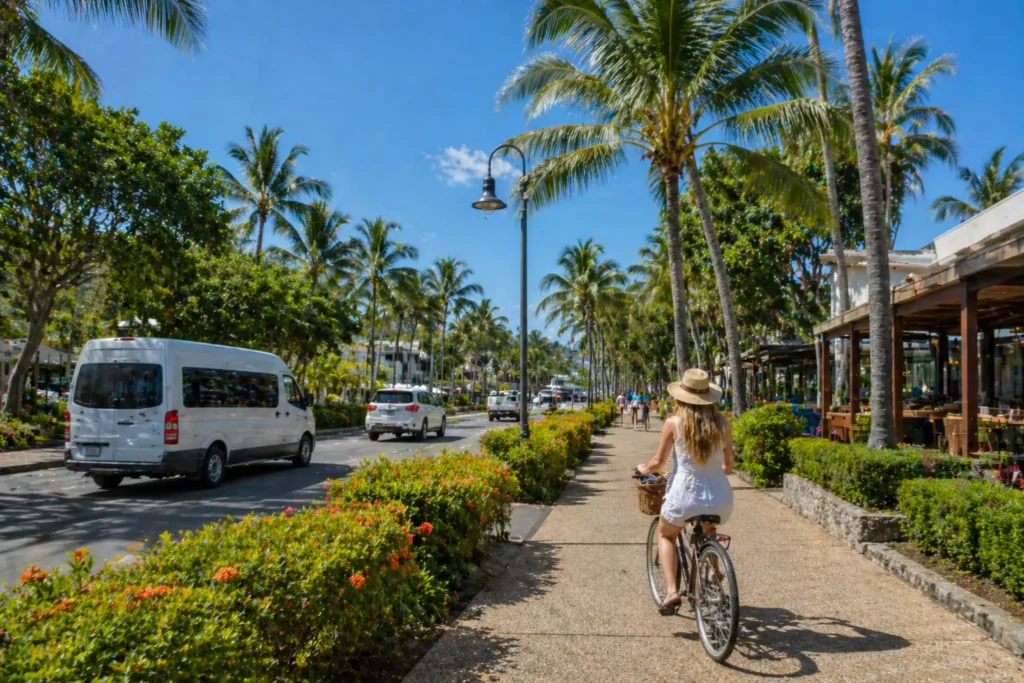 Cycling through the Town centre
