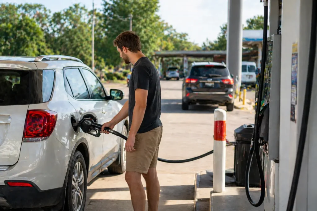 Re-fueling the rental car before drop-off