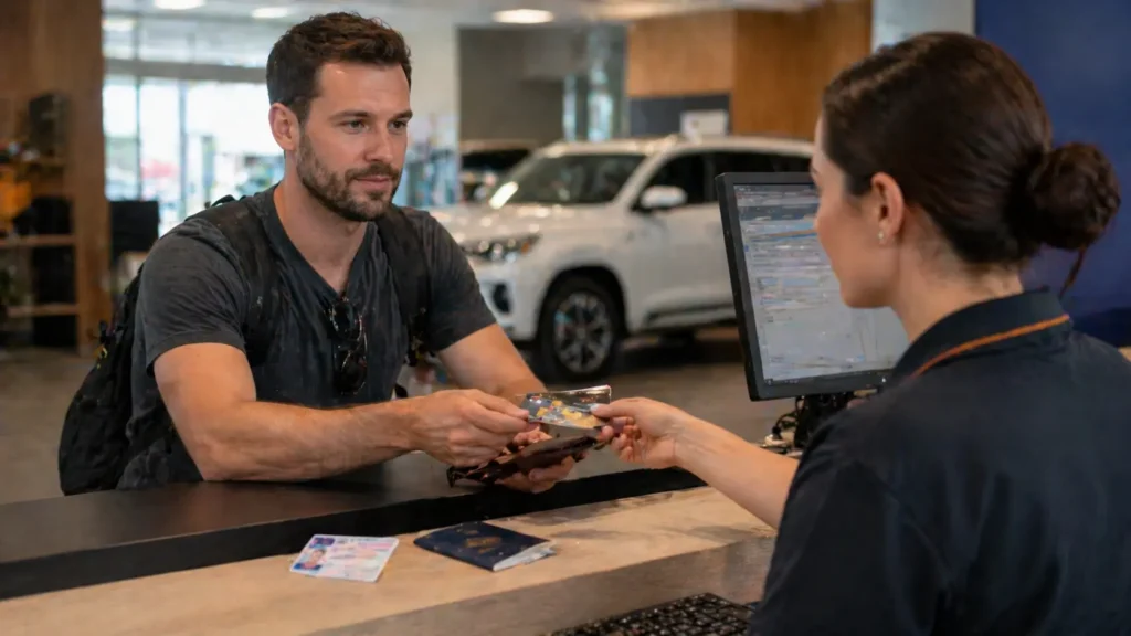Document check at the counter