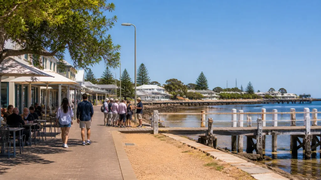 visitors walking around Kingscote