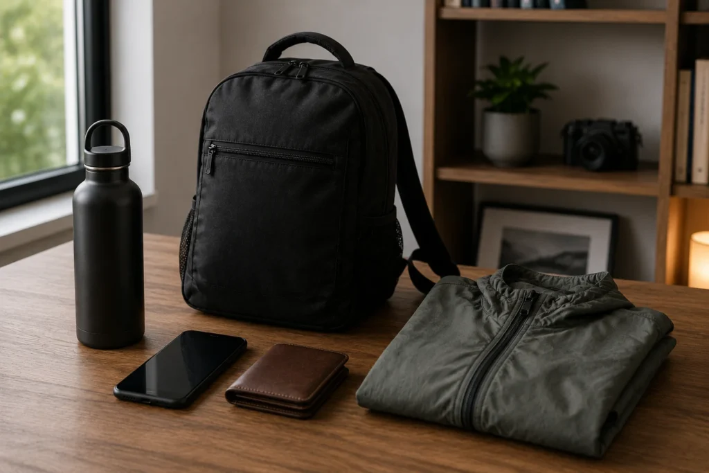 A day's carry-on needs light packing